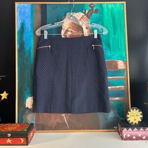 Esprit Textured Dark Blue Pencil Mini Skirt Size 04